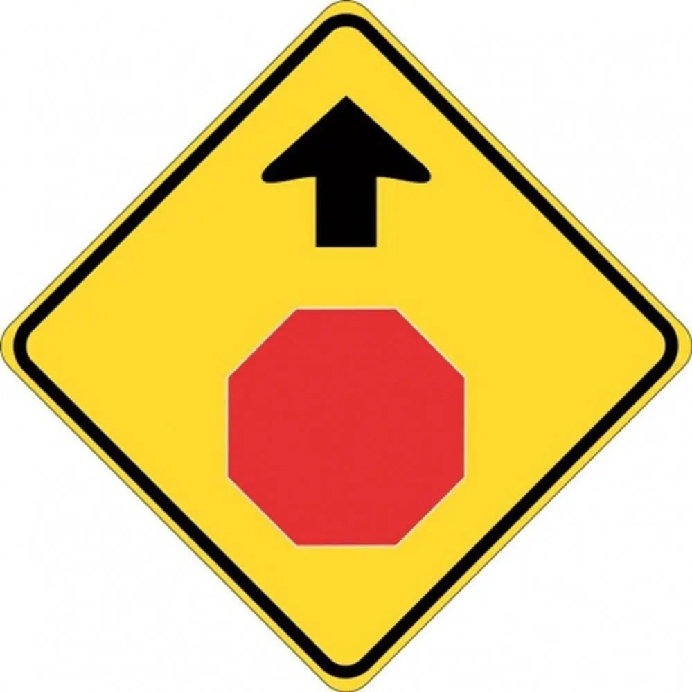 W3-1A Stop Sign Ahead- Class 1 Reflective Industroquip