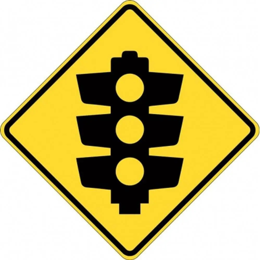W3-3A Traffic Signals Ahead- Class 1 Reflective - 600mm x 600mm Industroquip