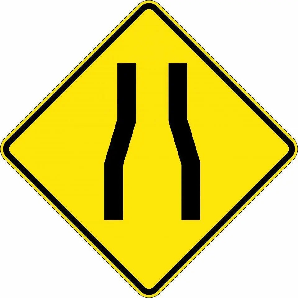 W4-3 Road Narrows Sign Industroquip