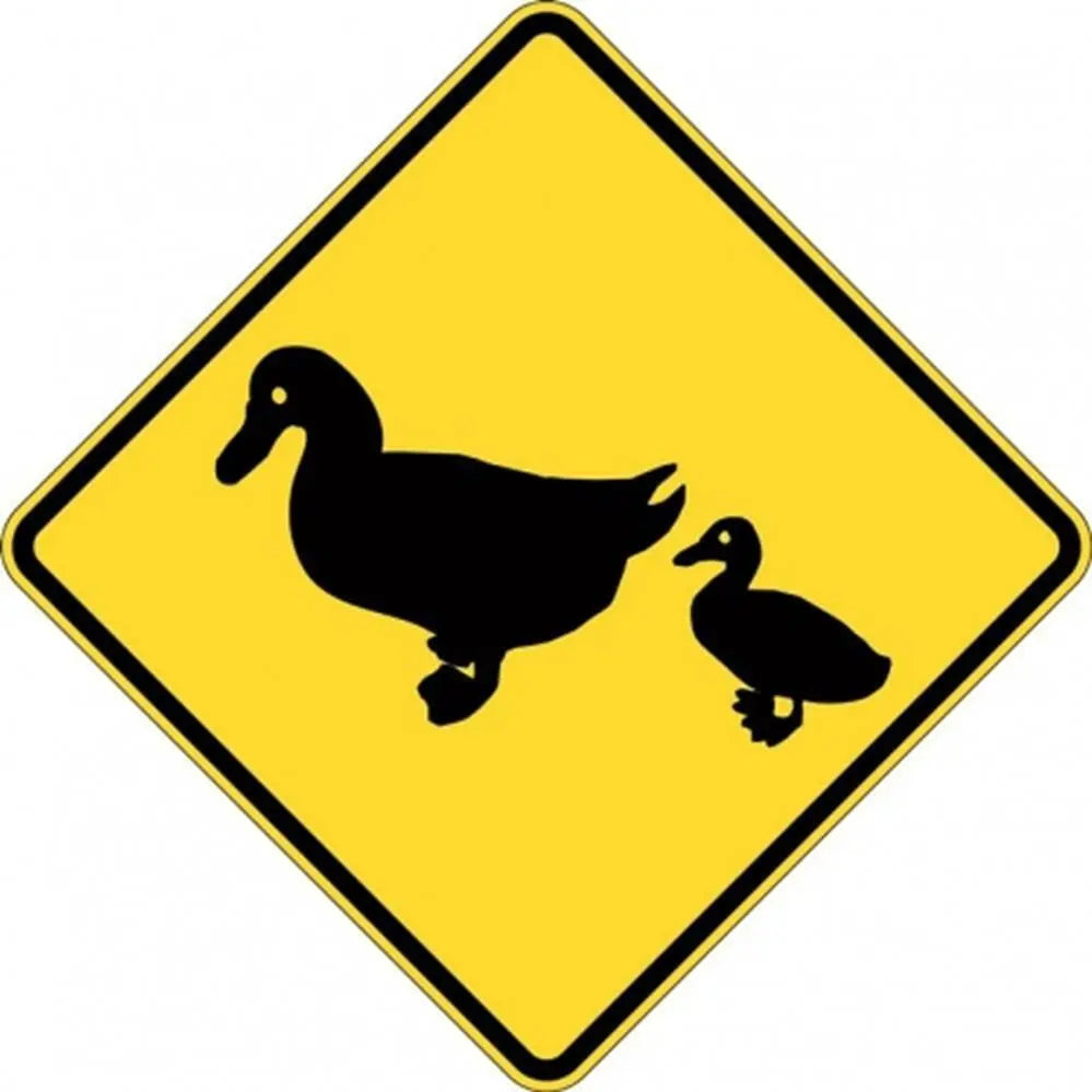 W5-237A Ducks Sign- Class 1 Reflective - 600mm x 600mm Industroquip