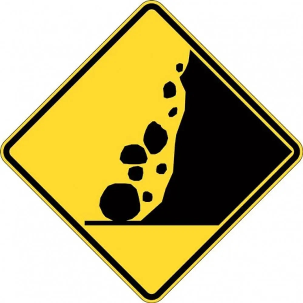 W5-42A_R Fallen Rocks Right- Class 1 Reflective - 600mm x 600m Industroquip