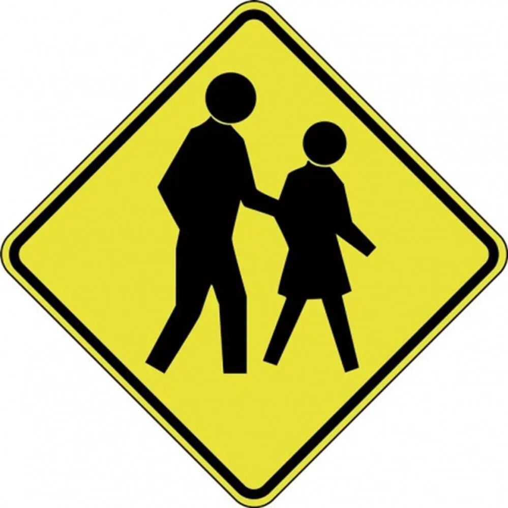 W6-1 Pedestrians Sign- Class 1 Reflective - 600mm x 600mm Industroquip
