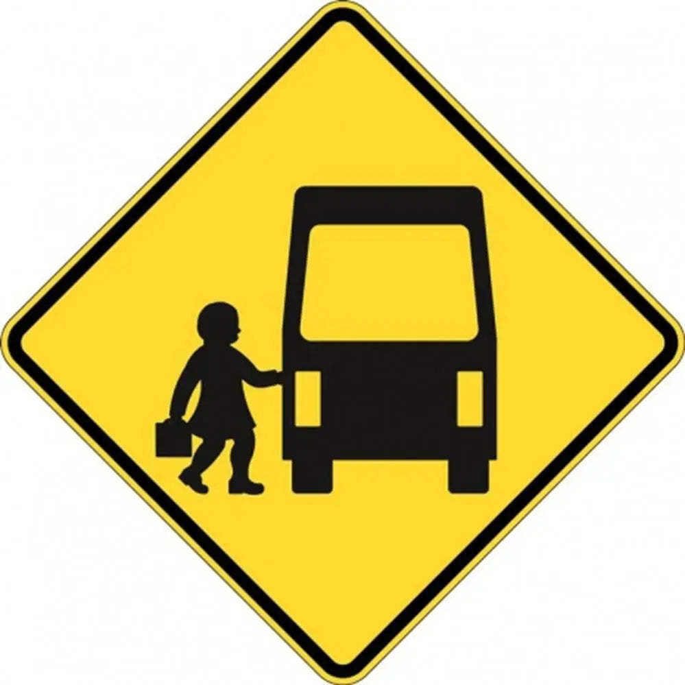 W6-209A School Bus Rear View Sign- Class 1 Reflective - 600mm x 600mm Industroquip