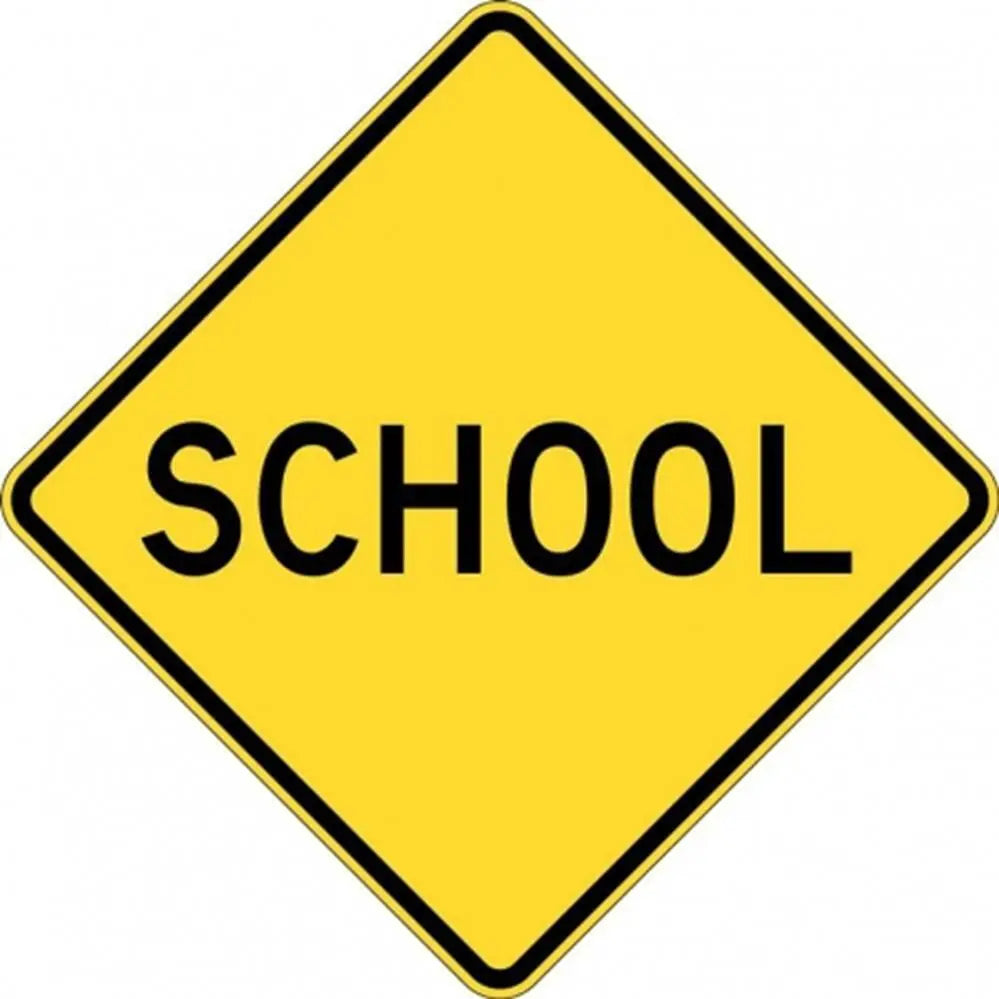 W6-4A School Zone Sign- Class 1 Reflective - 600mm x 600mm Industroquip