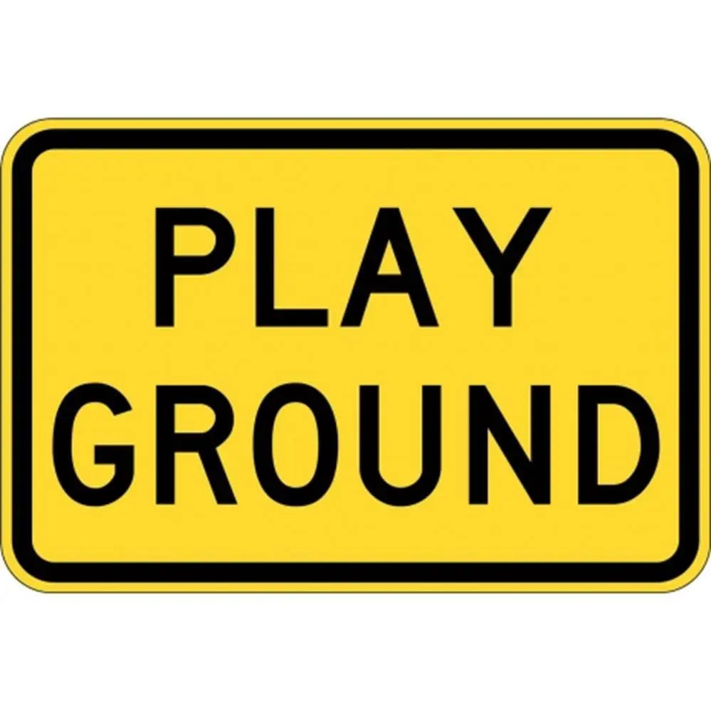 W8-13A Play Ground Sign- Class 1 Reflective - 600mm x 400mm Industroquip