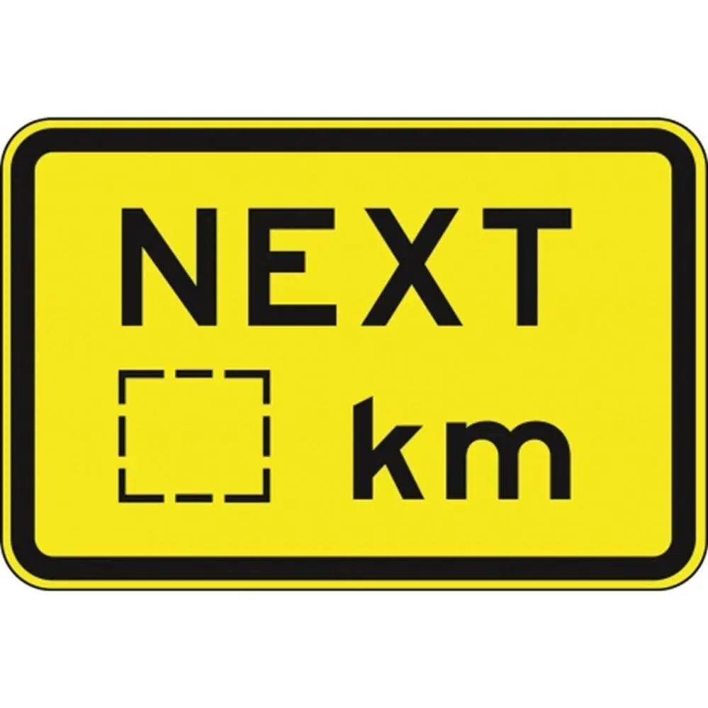 W8-17-1 Next KM Sign- Class 1 Reflective - 600mm x 400mm Industroquip