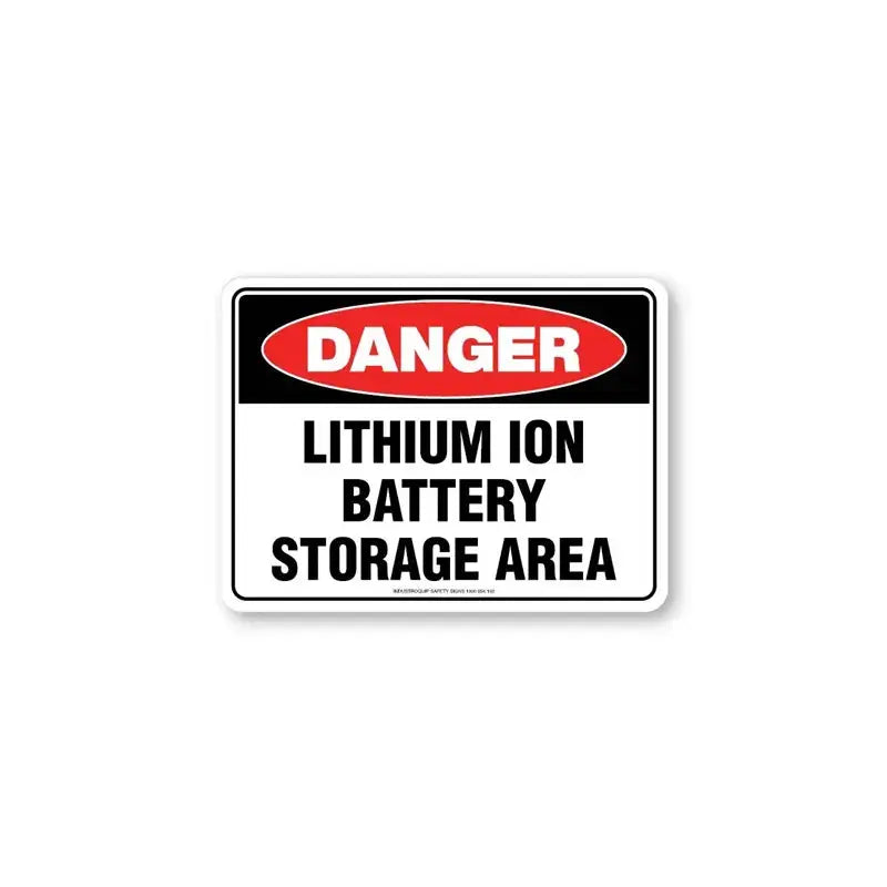 Danger - Lithium Ion Battery Storage Area Sign