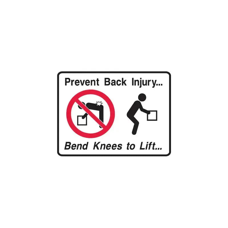 Prevent Back Injury Bend Knees To Lift Safety Sign | AS/NZS 1319 Safety Signs | Industro Australia